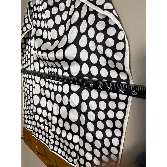 Vera Scarf Black White Polka Dot 23" Square Vtg Acetate Classic Accessories - Picture 5 of 9